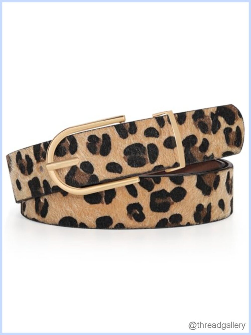 Women's Faux Leather Chic Belt Gold Curved Pin Buckle for Jeans Dresses